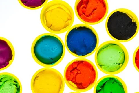 Collection of modelling clay isolated Stock Photos