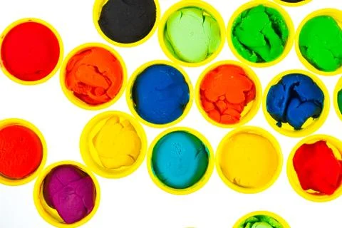 Collection of modelling clay isolated Stock Photos