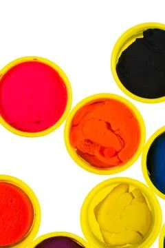Collection of modelling clay isolated Stock Photos