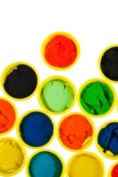 Collection of modelling clay isolated Stock Photos