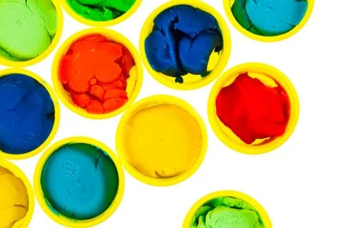 Collection of modelling clay isolated Stock Photos