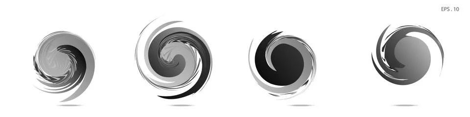 Collection of modern abstract graphic elements. Vortex vector background. Tem Stock Illustration