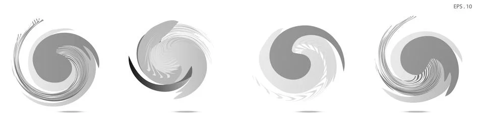 Collection of modern abstract graphic elements. Vortex vector background. Tem Stock Illustration