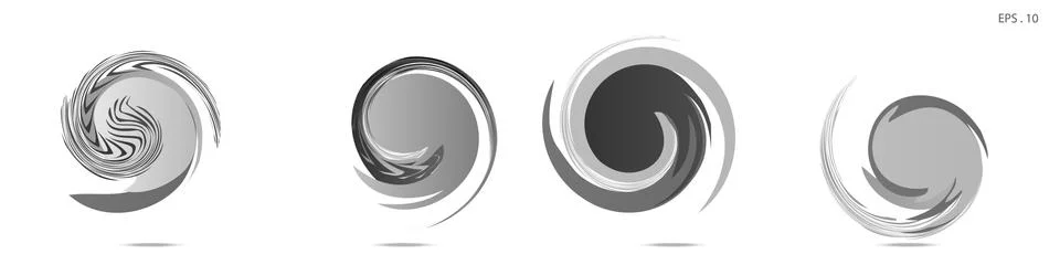 Collection of modern abstract graphic elements. Vortex vector background. Tem Stock Illustration