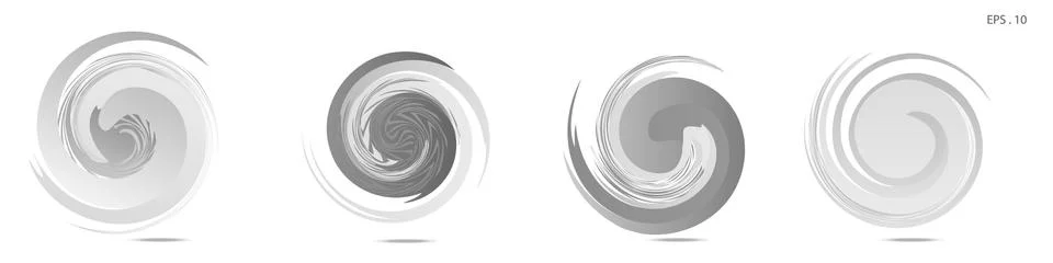 Collection of modern abstract graphic elements. Vortex vector background. Tem Stock Illustration