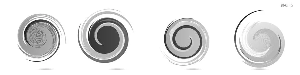 Collection of modern abstract graphic elements. Vortex vector background. Tem Illustrazione stock