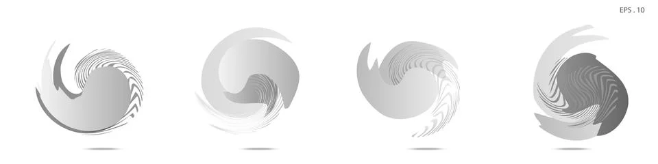 Collection of modern abstract graphic elements. Vortex vector background. Tem Illustrazione stock