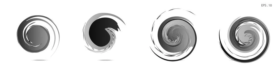 Collection of modern abstract graphic elements. Vortex vector background. Tem Stock Illustration
