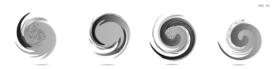 Collection of modern abstract graphic elements. Vortex vector background. Tem Stock Illustration