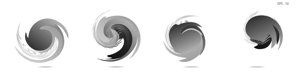 Collection of modern abstract graphic elements. Vortex vector background. Tem Stock Illustration