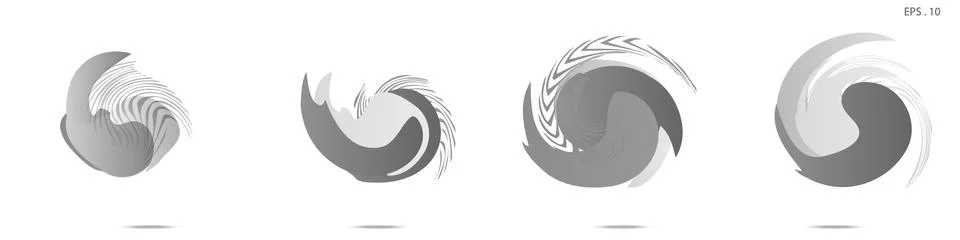 Collection of modern abstract graphic elements. Vortex vector background. Tem Stock Illustration