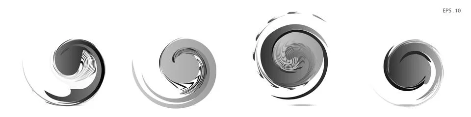 Collection of modern abstract graphic elements. Vortex vector background. Tem Illustrazione stock
