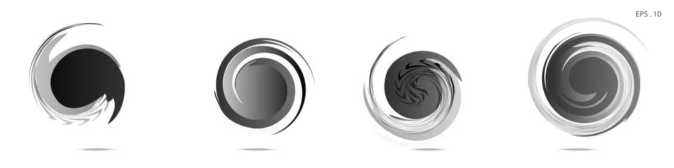 Collection of modern abstract graphic elements. Vortex vector background. Tem Stock Illustration