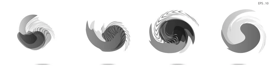 Collection of modern abstract graphic elements. Vortex vector background. Tem Stock Illustration