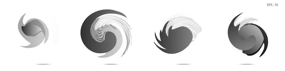 Collection of modern abstract graphic elements. Vortex vector background. Tem Stock Illustration