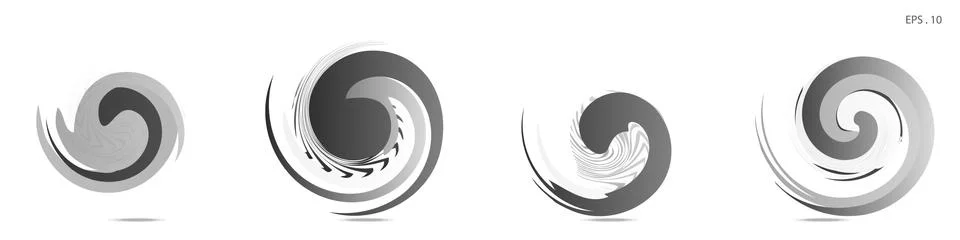 Collection of modern abstract graphic elements. Vortex vector background. Tem Illustrazione stock