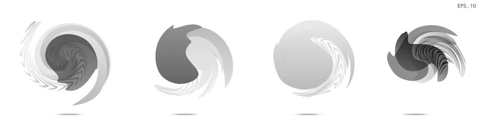 Collection of modern abstract graphic elements. Vortex vector background. Tem Illustrazione stock