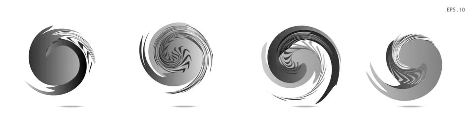 Collection of modern abstract graphic elements. Vortex vector background. Tem Illustrazione stock