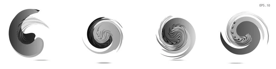 Collection of modern abstract graphic elements. Vortex vector background. Tem Illustrazione stock
