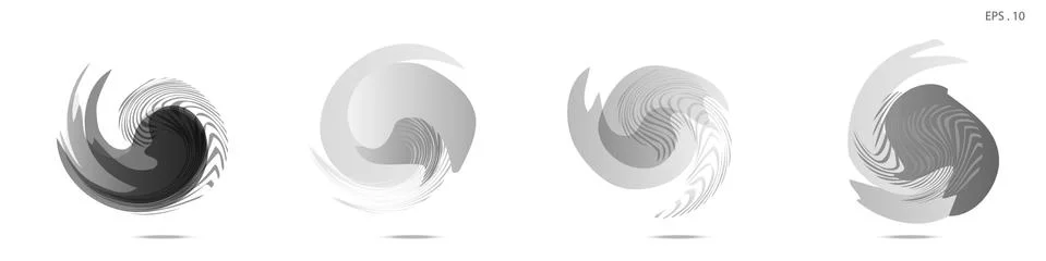 Collection of modern abstract graphic elements. Vortex vector background. Tem 스톡 일러스트