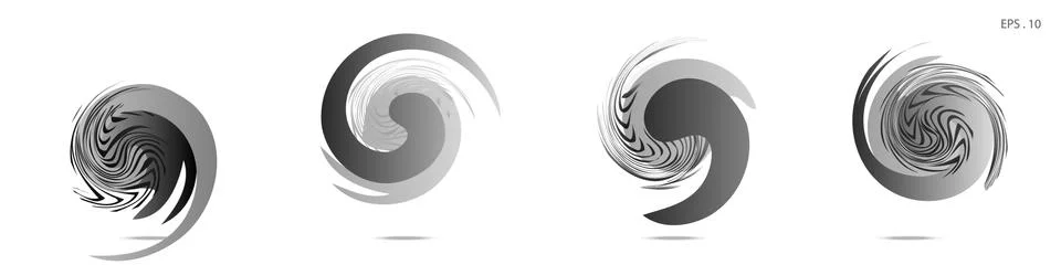 Collection of modern abstract graphic elements. Vortex vector background. Tem 스톡 일러스트