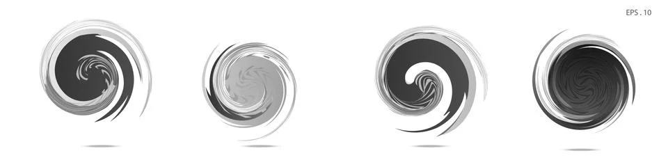 Collection of modern abstract graphic elements. Vortex vector background. Tem Stock Illustration