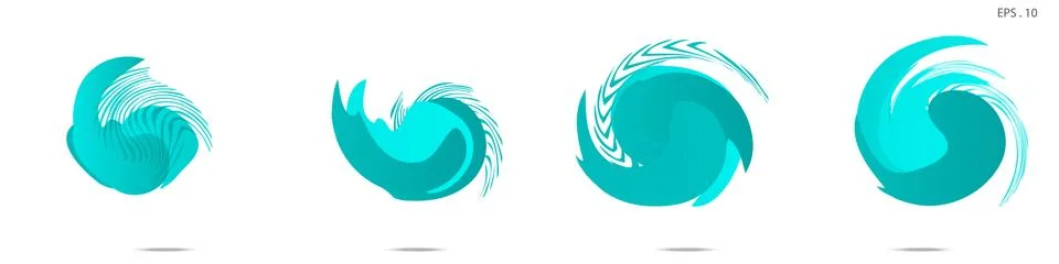 Collection of modern abstract graphic elements. Vortex vector background. Tem Stock Illustration