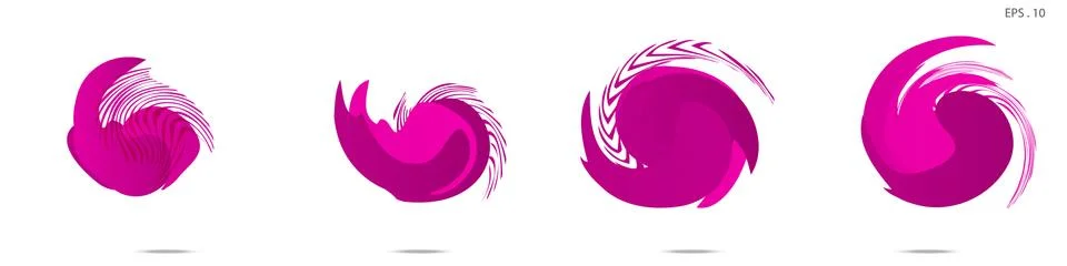 Collection of modern abstract graphic elements. Vortex vector background. Tem Illustrazione stock