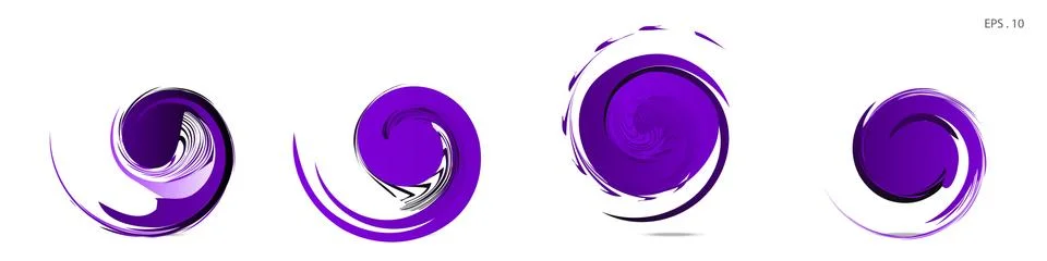 Collection of modern abstract graphic elements. Vortex vector background. Tem Illustrazione stock