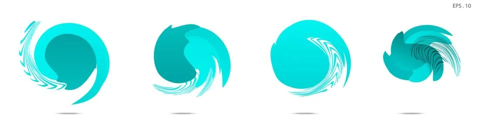 Collection of modern abstract graphic elements. Vortex vector background. Tem Illustrazione stock
