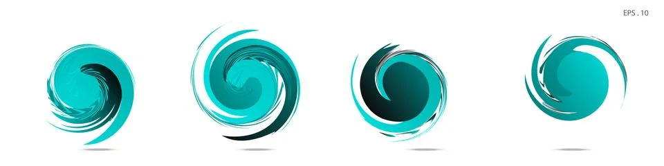Collection of modern abstract graphic elements. Vortex vector background. Tem Stock Illustration