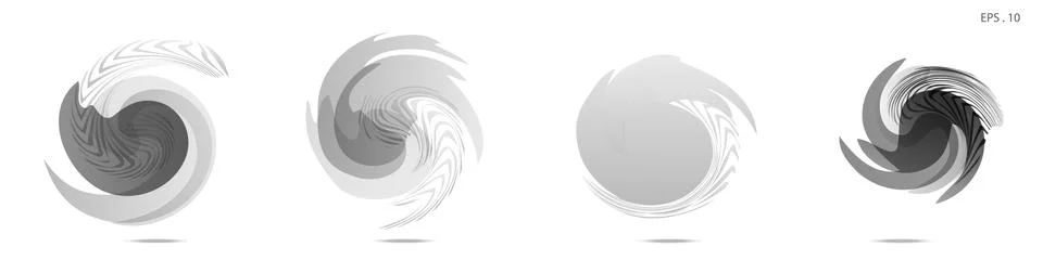 Collection of modern abstract graphic elements. Vortex vector background. Tem Stock Illustration