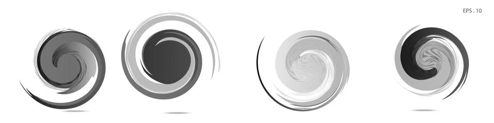 Collection of modern abstract graphic elements. Vortex vector background. Tem Stock Illustration