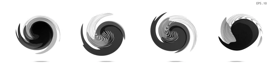 Collection of modern abstract graphic elements. Vortex vector background. Tem Stock Illustration