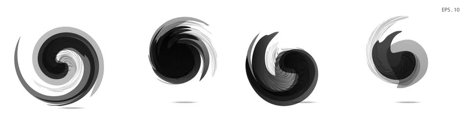 Collection of modern abstract graphic elements. Vortex vector background. Tem Stock Illustration