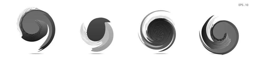 Collection of modern abstract graphic elements. Vortex vector background. Tem Stock Illustration