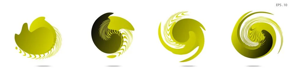 Collection of modern abstract graphic elements. Vortex vector background. Tem Illustrazione stock