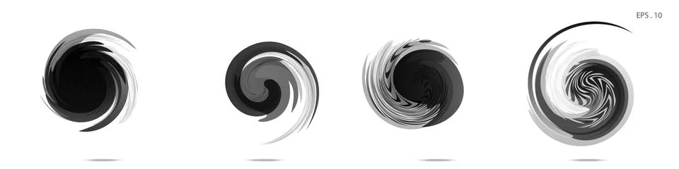 Collection of modern abstract graphic elements. Vortex vector background. Tem Illustrazione stock