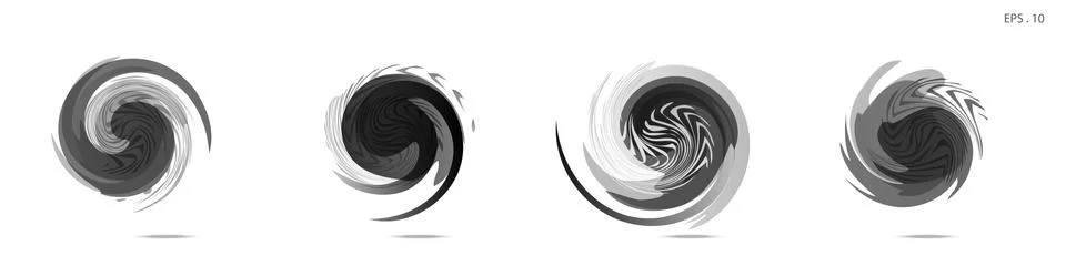Collection of modern abstract graphic elements. Vortex vector background. Tem Stock Illustration