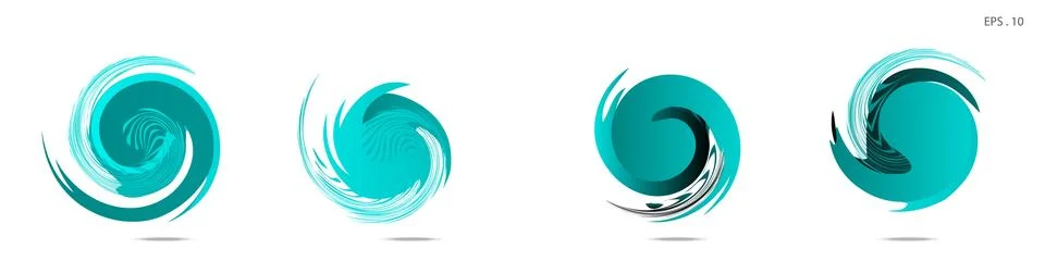 Collection of modern abstract graphic elements. Vortex vector background. Tem Stock Illustration