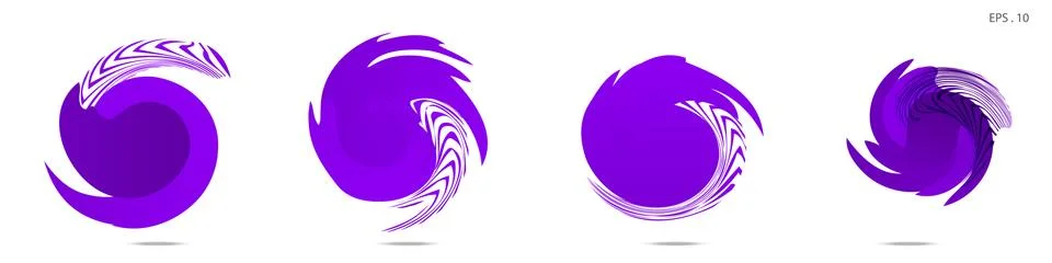 Collection of modern abstract graphic elements. Vortex vector background. Tem 库存插图