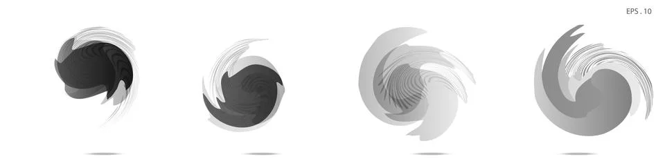 Collection of modern abstract graphic elements. Vortex vector background. Tem Stock Illustration