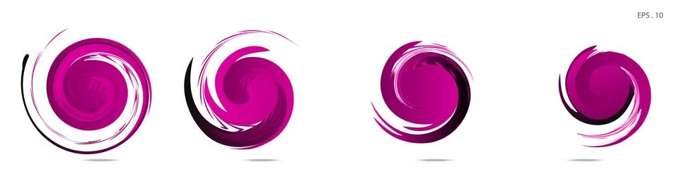 Collection of modern abstract graphic elements. Vortex vector background. Tem 库存插图