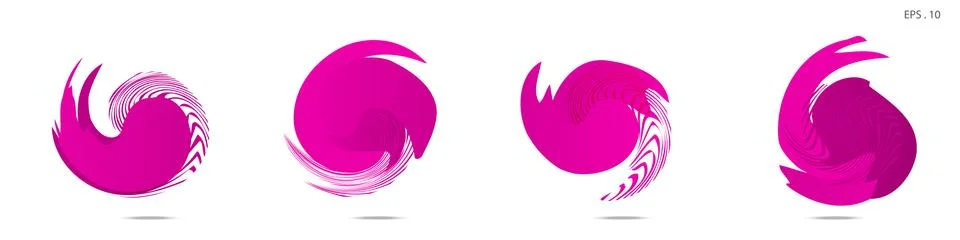 Collection of modern abstract graphic elements. Vortex vector background. Tem Stock Illustration