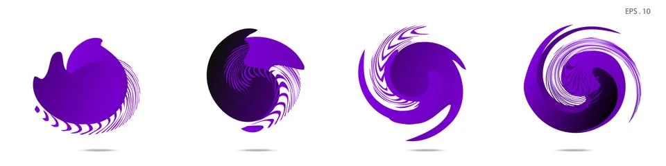 Collection of modern abstract graphic elements. Vortex vector background. Tem Illustrazione stock