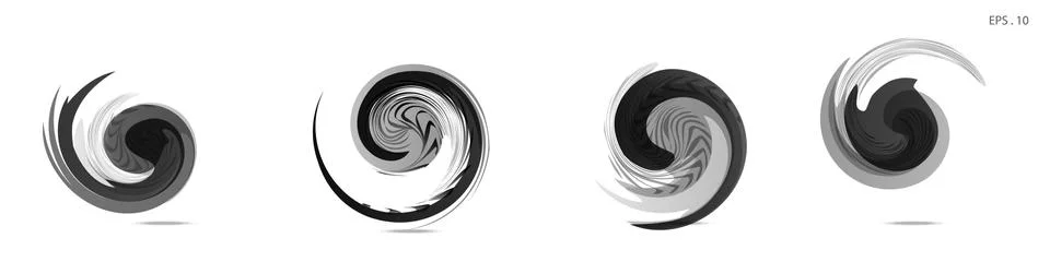 Collection of modern abstract graphic elements. Vortex vector background. Tem Stock Illustration