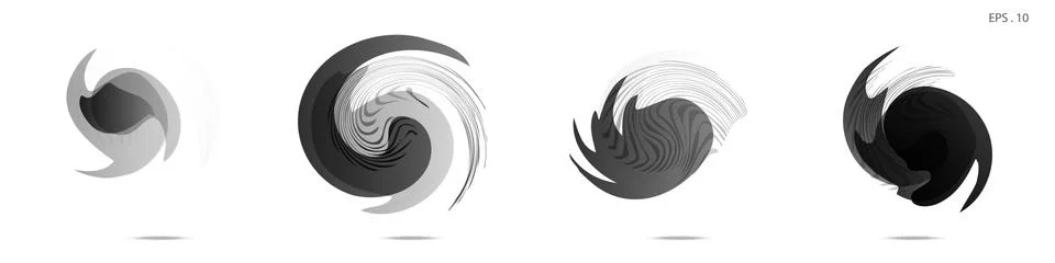 Collection of modern abstract graphic elements. Vortex vector background. Tem イラスト素材