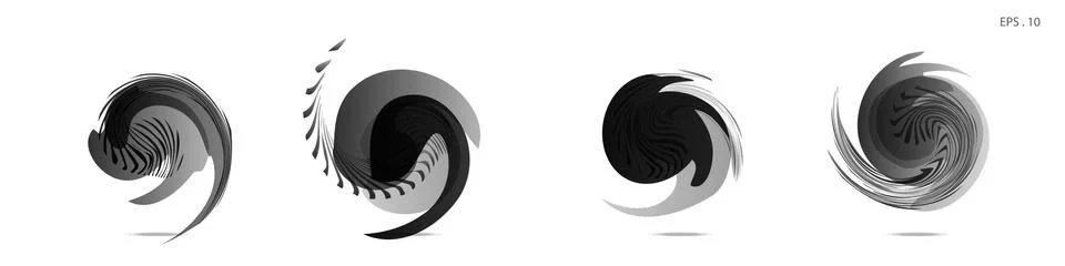 Collection of modern abstract graphic elements. Vortex vector background. Tem 스톡 일러스트