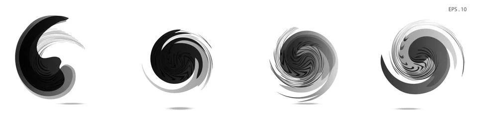 Collection of modern abstract graphic elements. Vortex vector background. Tem Stock Illustration