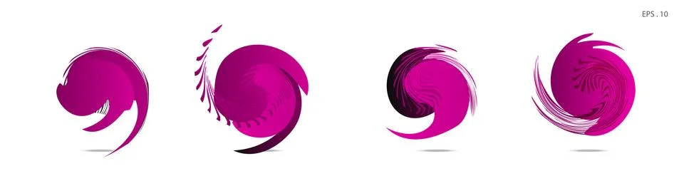 Collection of modern abstract graphic elements. Vortex vector background. Tem Stock Illustration